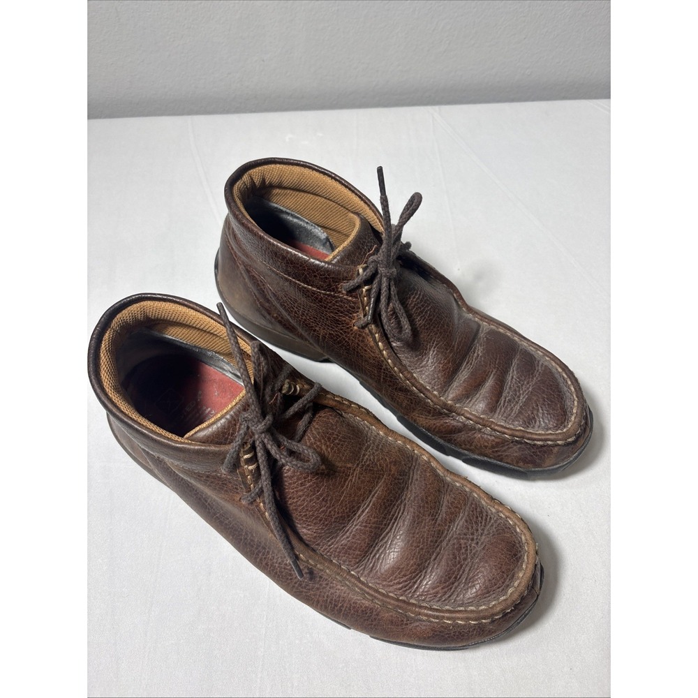 Twisted X Mens Size US 10.5 M Chukka Boots Leather Driving Mocs Brown